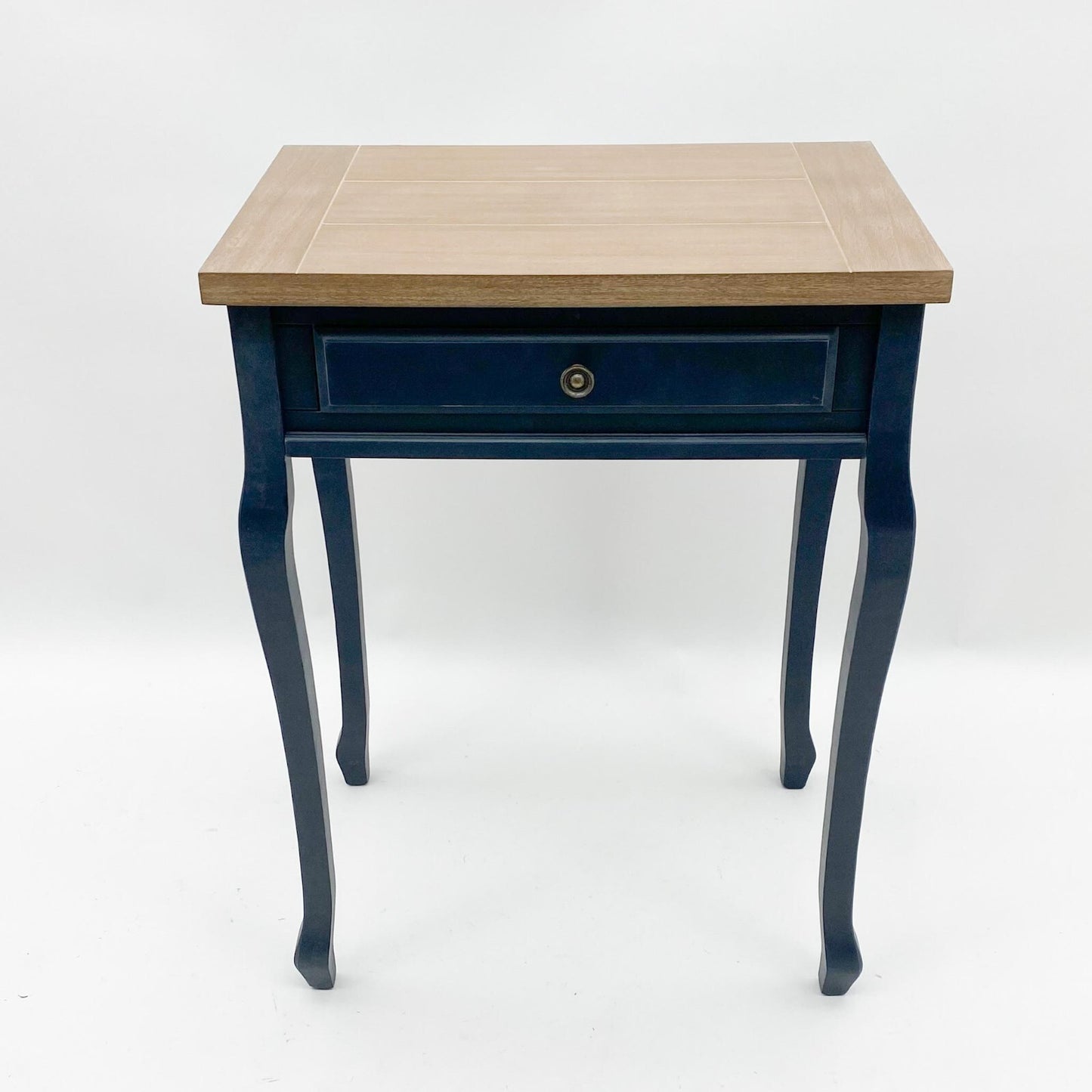 Blue Bedside Table Classic 78CM Solid Wooden Top Furniture 1 Drawer for Bedroom