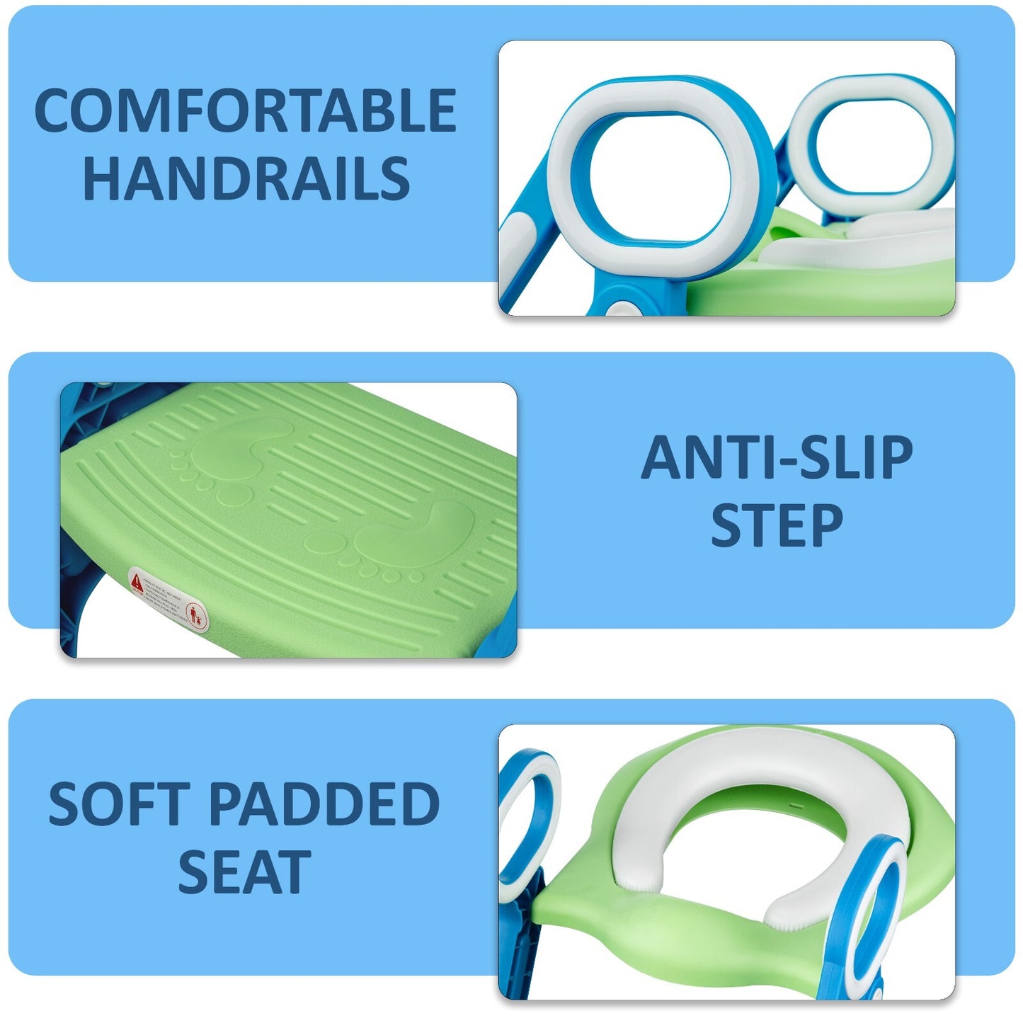 Children Toilet Seat & Ladder Toddler Training Step up Easy Fold down for Kids