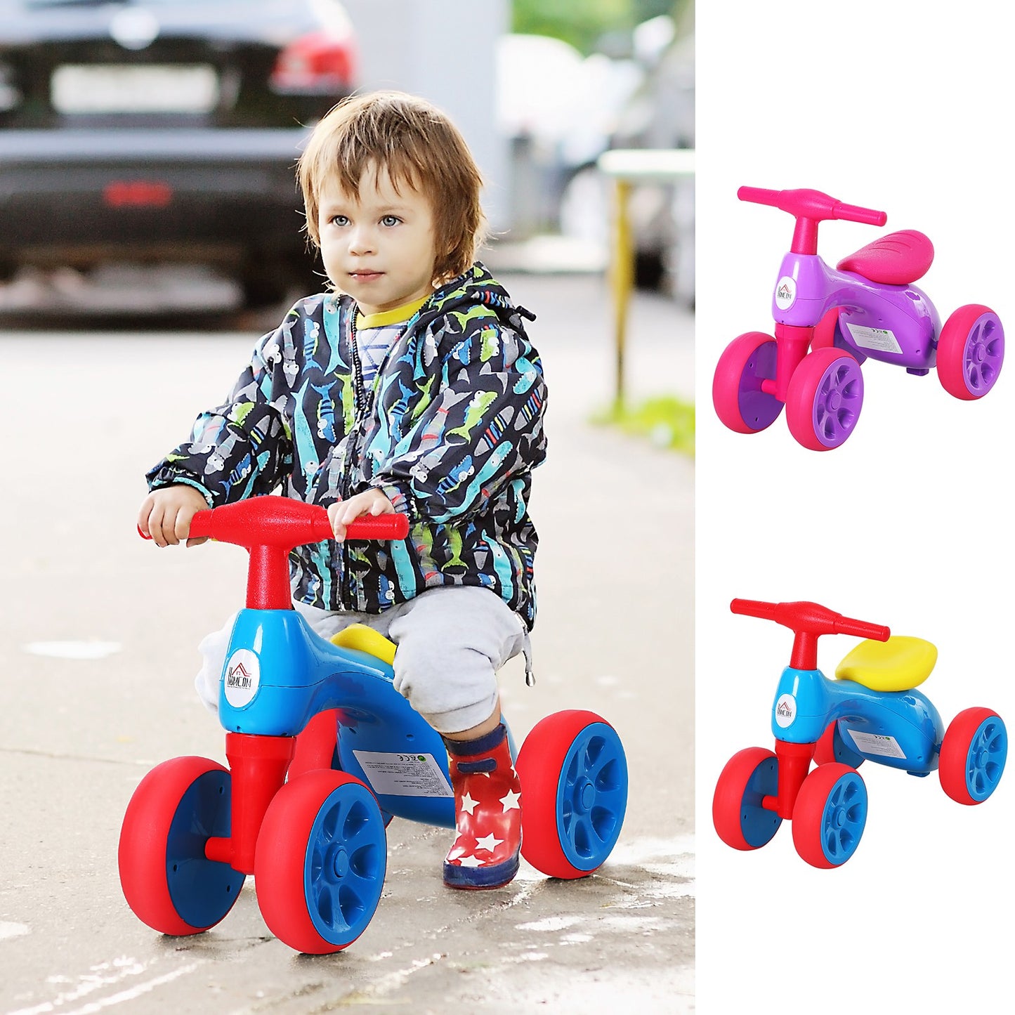 Baby Balance Bike Toddler Safe Training 4 Smooth Rubber Wheels W/Storage Bin