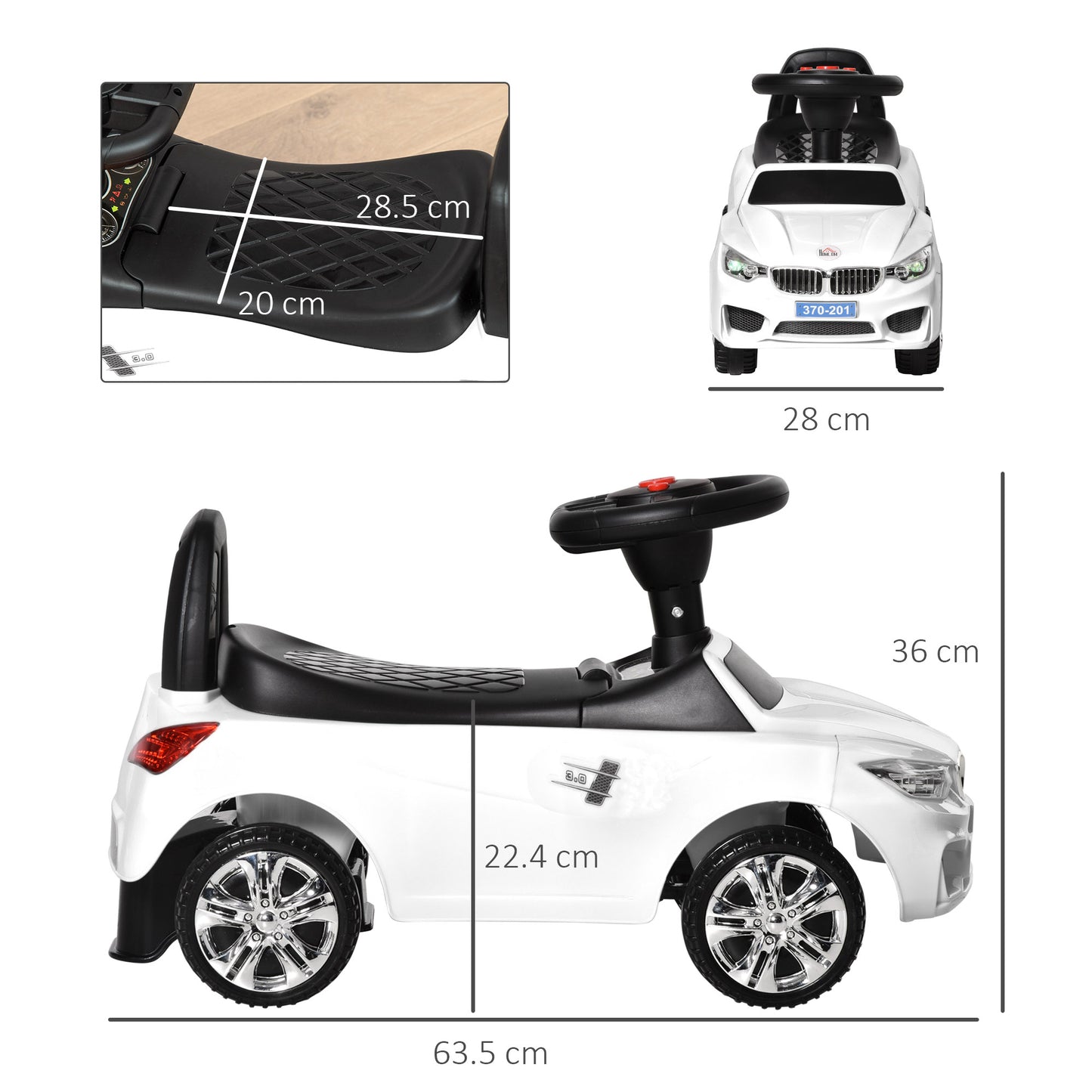 Ride on Sliding Car Baby Toddler Horn Music Working Lights Storage No Power