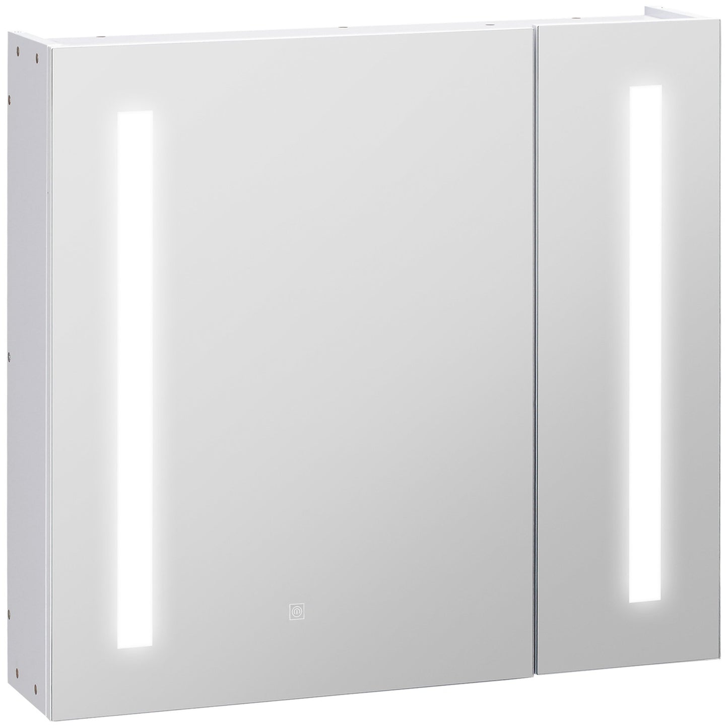 LED Illuminated Bathroom Mirror Cabinet with Lights, Touch Switch, Wall Mounted