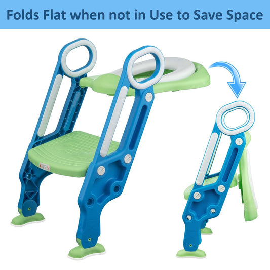 Children Toilet Seat & Ladder Toddler Training Step up Easy Fold down for Kids