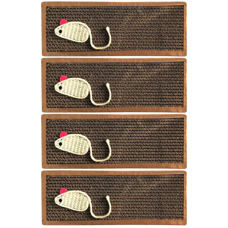 Cat Scratcher Pads Cardboard Mat Pet Toy (4–24 Pack)