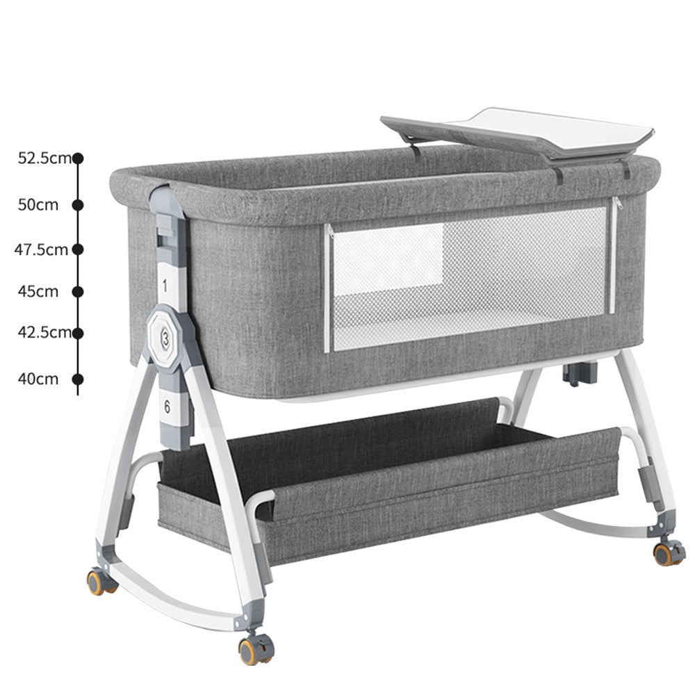 3In1 Baby Bedside Crib Sleeper Bassinet Height-Adjusta