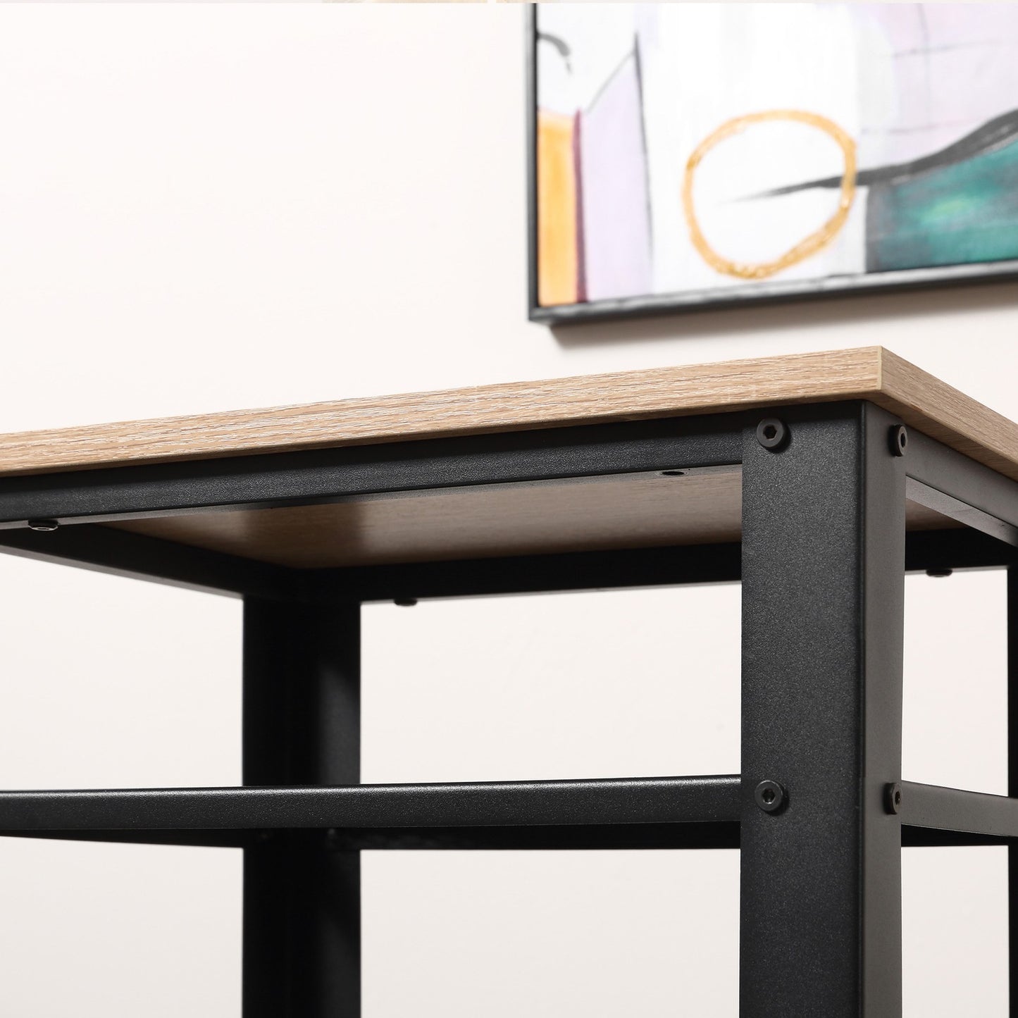 Modern Side Table with 2-Tier Shelves End Table for Bedroom, Living Room