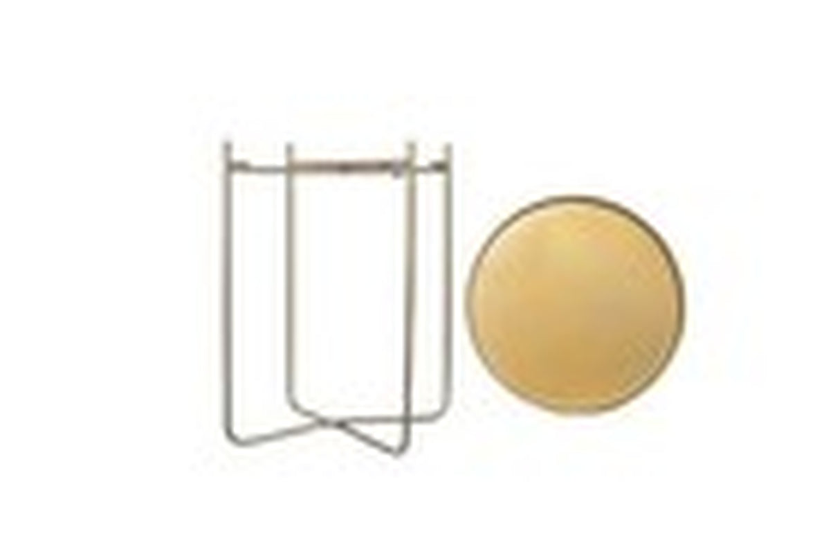 Gold Metal round Side Tray Table - Versatile round End Table and Nightstand