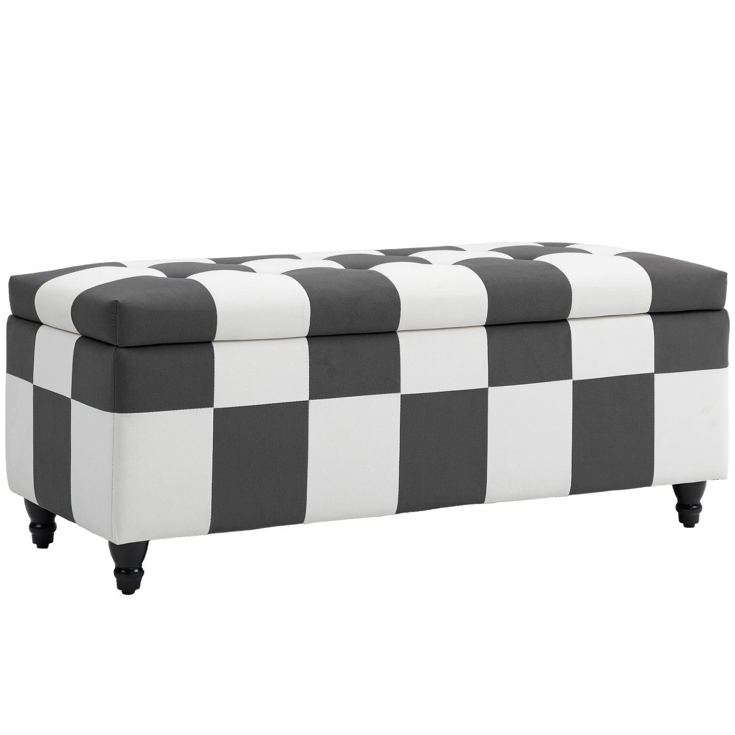 114 X 47 X 47Cm Velvet Storage Ottoman with Lid for Living Room Bedroom