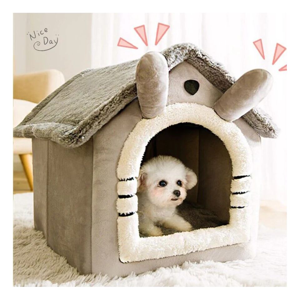 Pet Igloo Bed for Cats & Dogs – Cozy Washable Fleece House