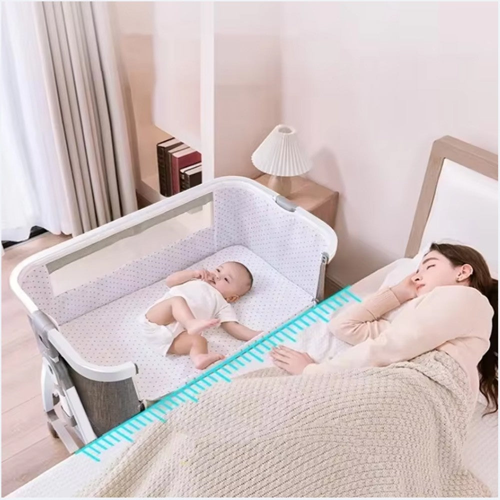 3In1 Baby Bedside Crib Sleeper Bassinet Height-Adjusta