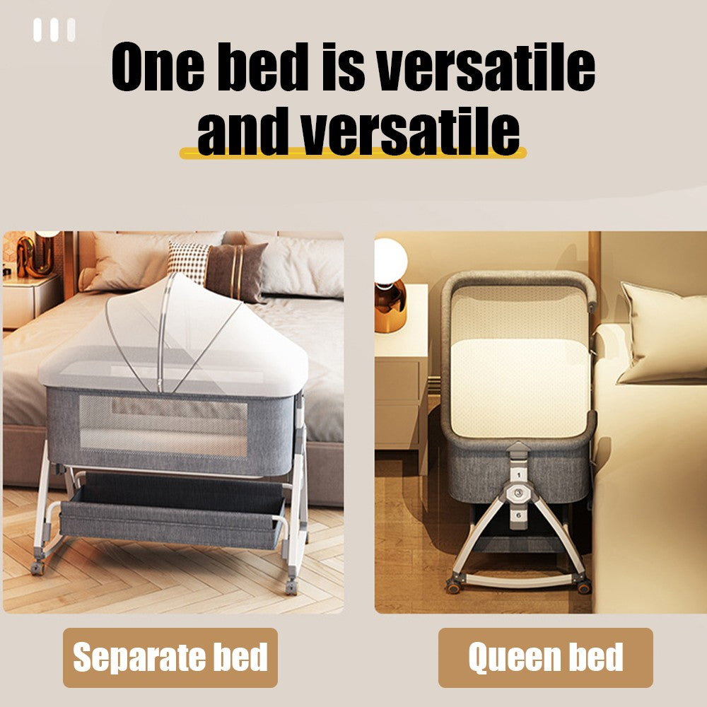 3In1 Baby Bedside Crib Sleeper Bassinet Height-Adjusta