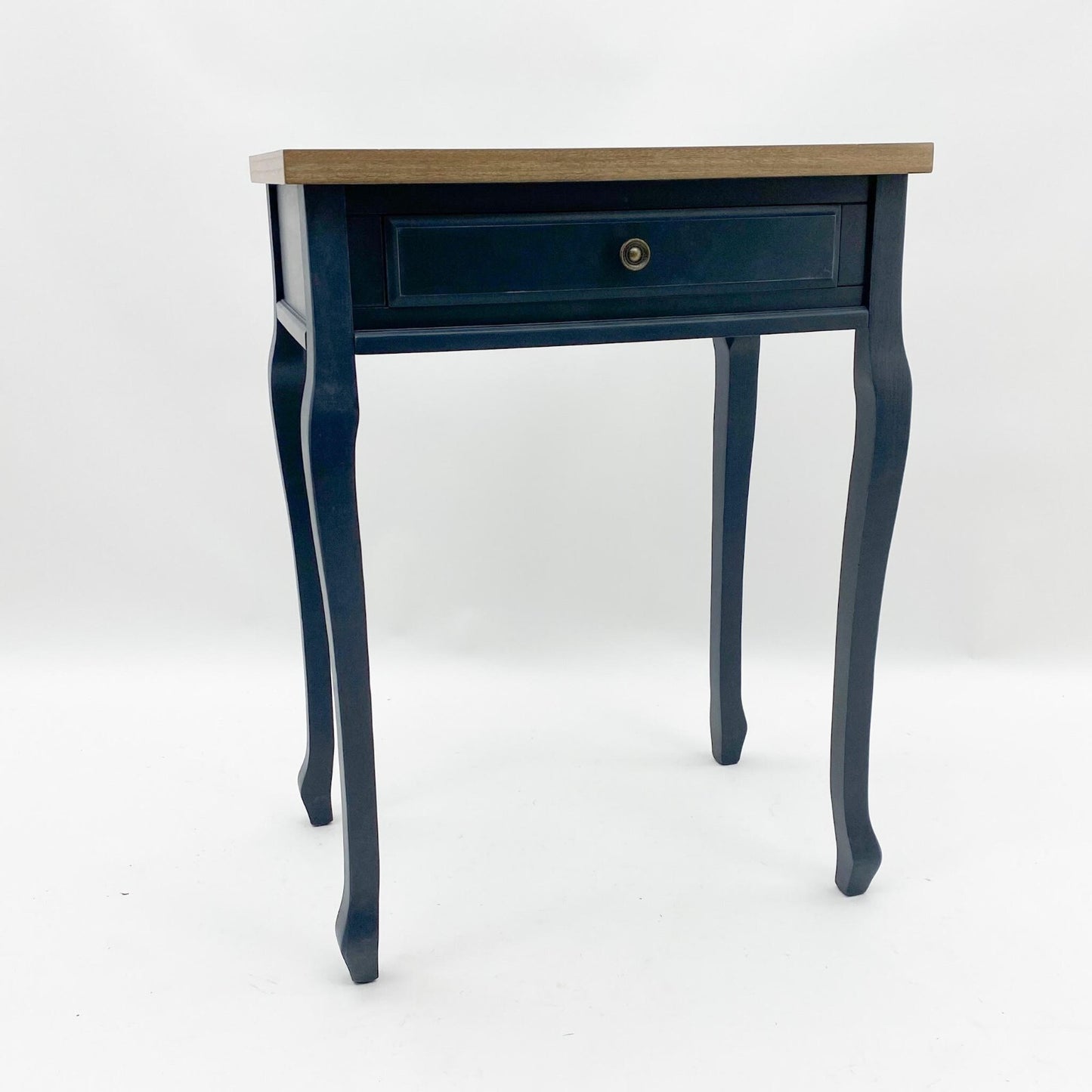 Blue Bedside Table Classic 78CM Solid Wooden Top Furniture 1 Drawer for Bedroom
