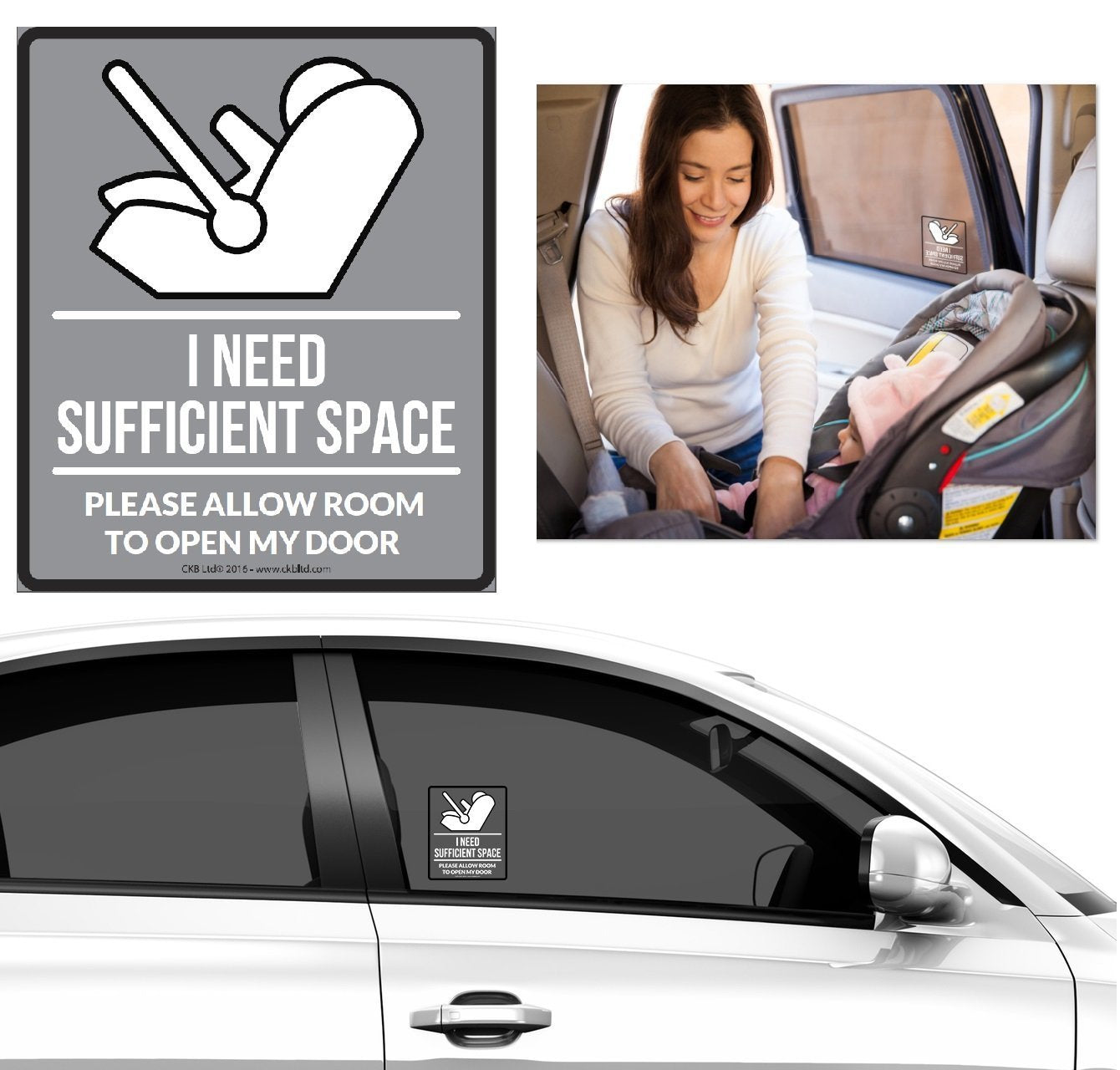 Baby Car Seat on Board Notice Vinyl Car Window Bumper Adhesive Sticker H13Xl11Cm