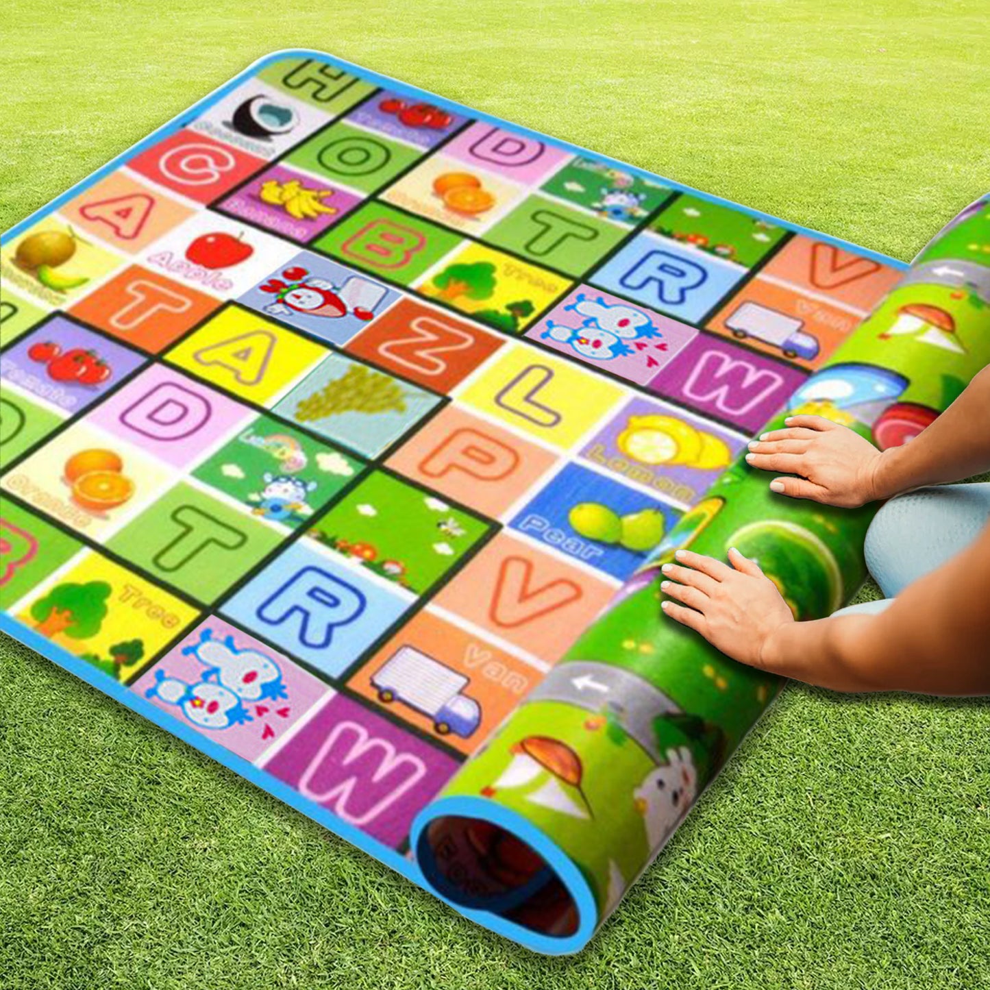 200X180CM KIDS CRAWLING 2 SIDE PLAY MAT EDUCATIONAL GAME SOFT FOAM PICNIC CARPET