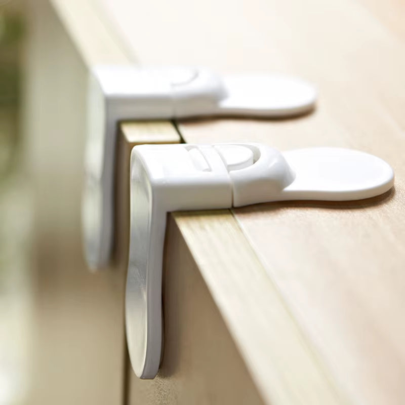 Child Safety Lock for Cabinets Drawers Anti-Pinch Protector White UK