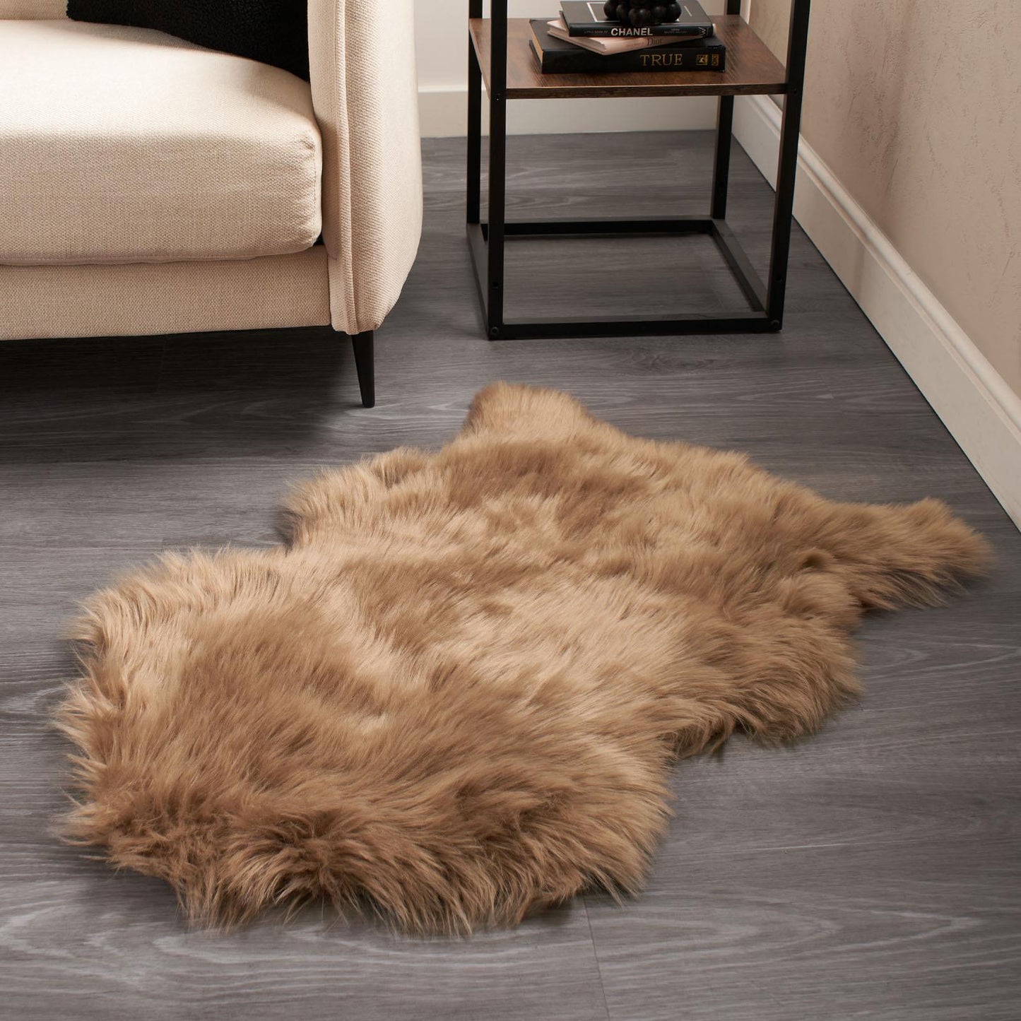 Sienna Faux Fur Sheepskin Area Rug - Plush Large Carpet for Living Room and Bedroom