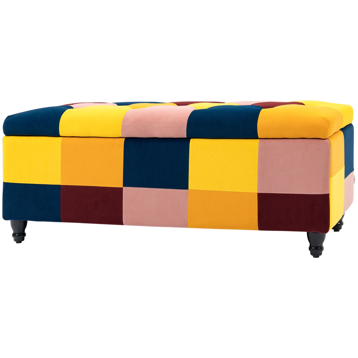 114 X 47 X 47Cm Velvet Storage Ottoman with Lid for Living Room Bedroom
