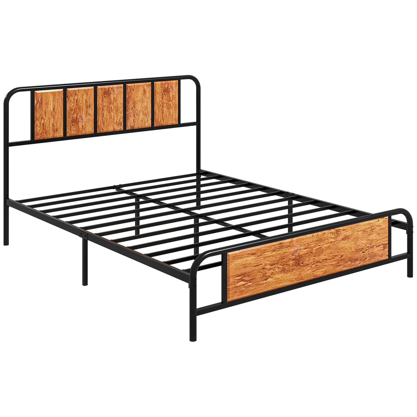 Bed Frame with Footboard and under Bed Storage Rustic Brown