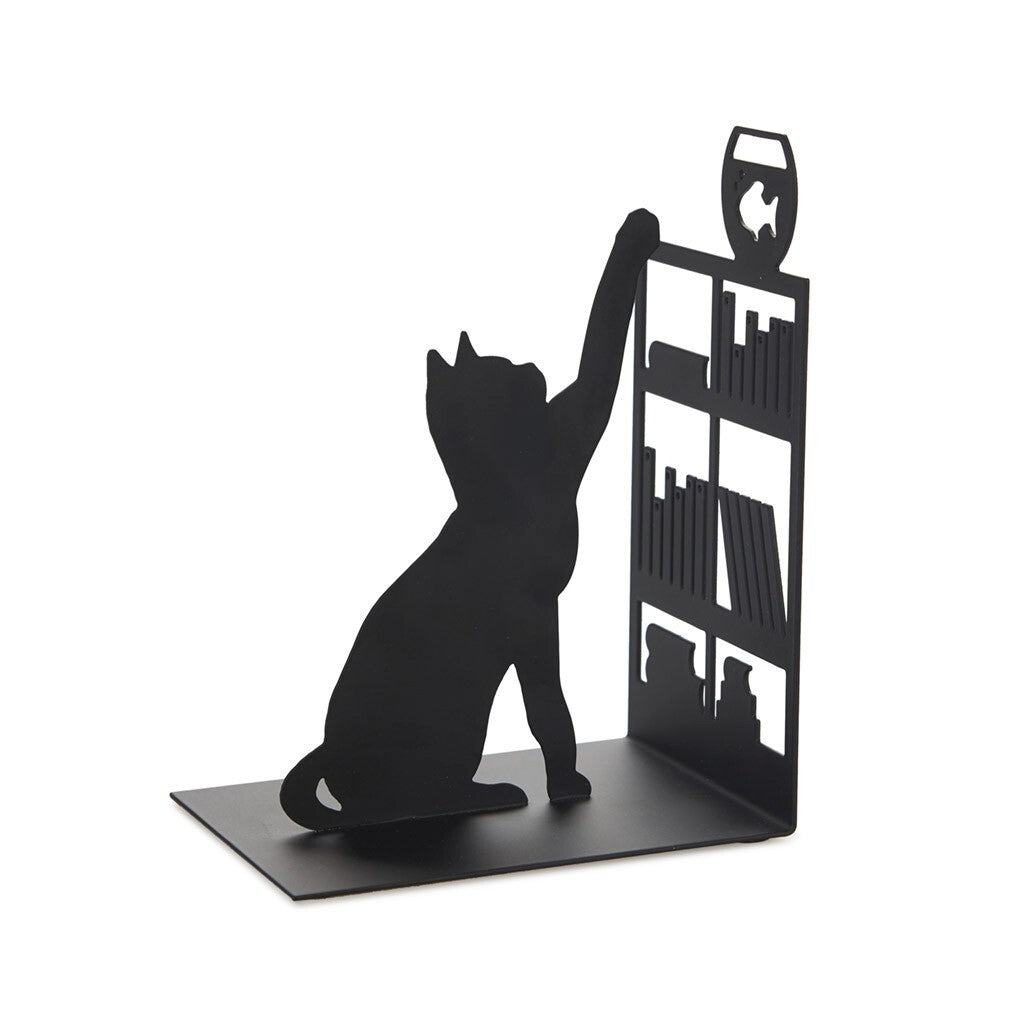Book Ends Black Metal Heavy Duty Art Deco Home Office Shelf anti Slip Bookends