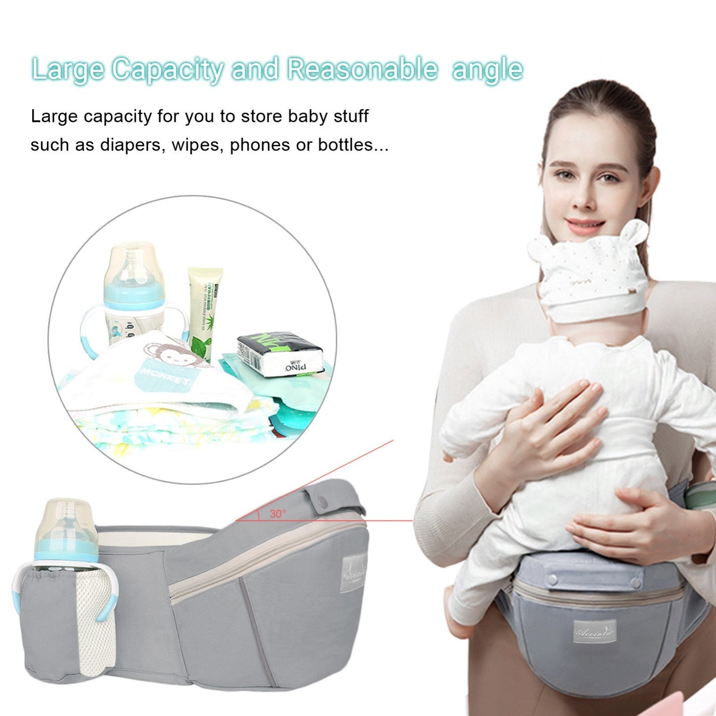 Baby Carrier Kangaroo Backpack for Newborn & Toddlers Ergonomic Storage Bag