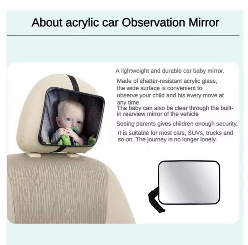 Baby Car Mirror for Back Seat Adjustable Detachable Wide View Child Safety