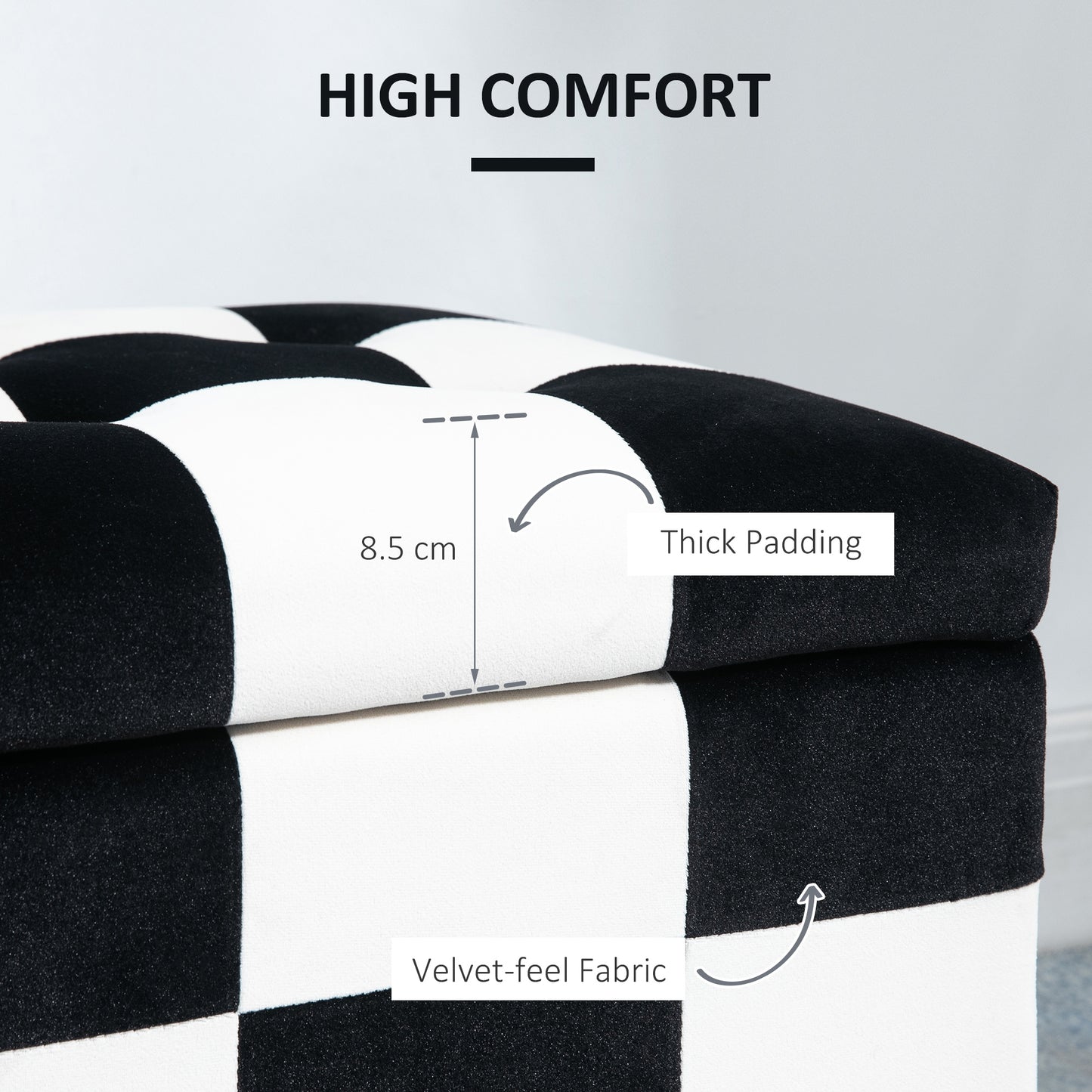 114 X 47 X 47Cm Velvet Storage Ottoman with Lid for Living Room Bedroom