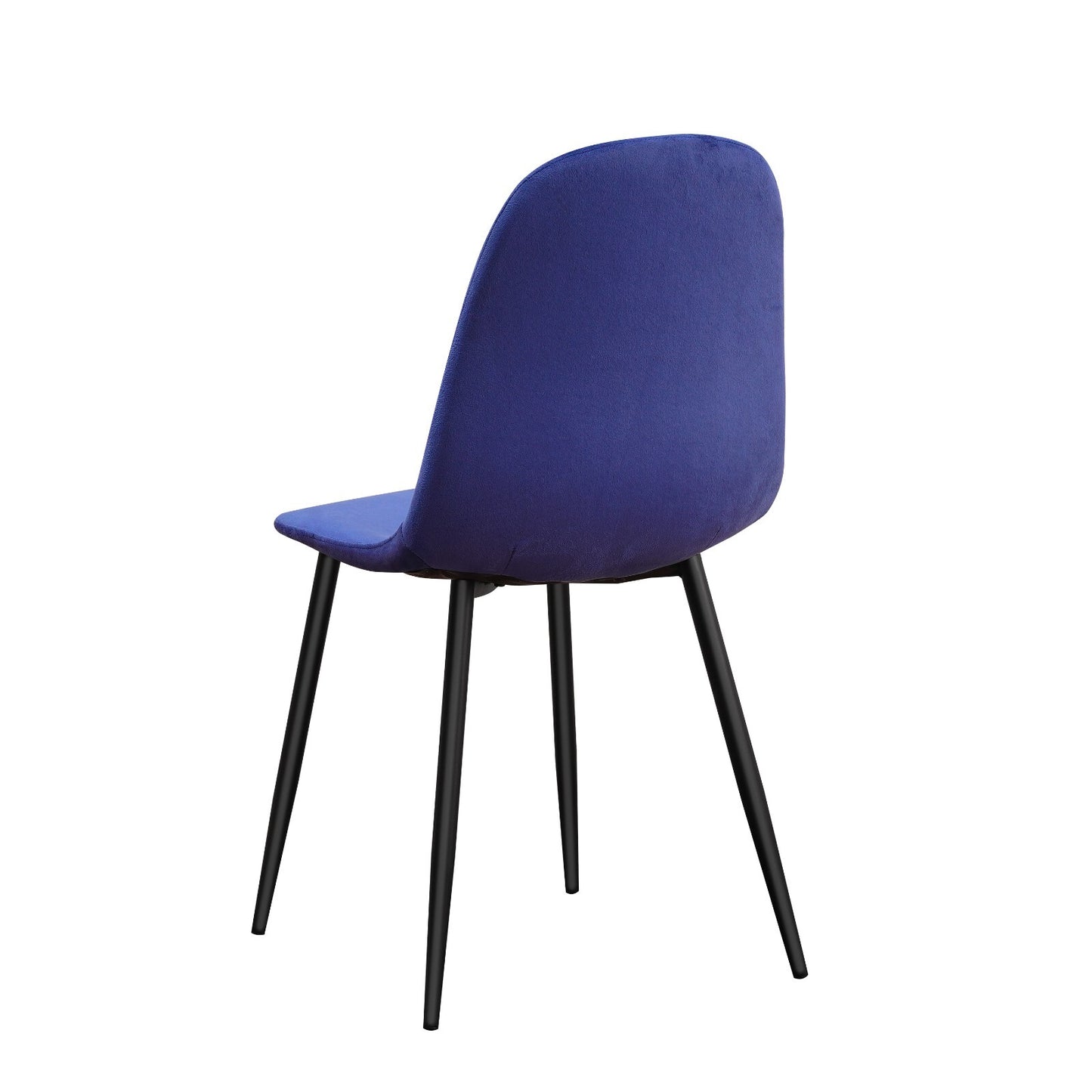 Blue Velvet Dining Chair Blue Padded Metal Legs for Kitchen Chair Home Decor