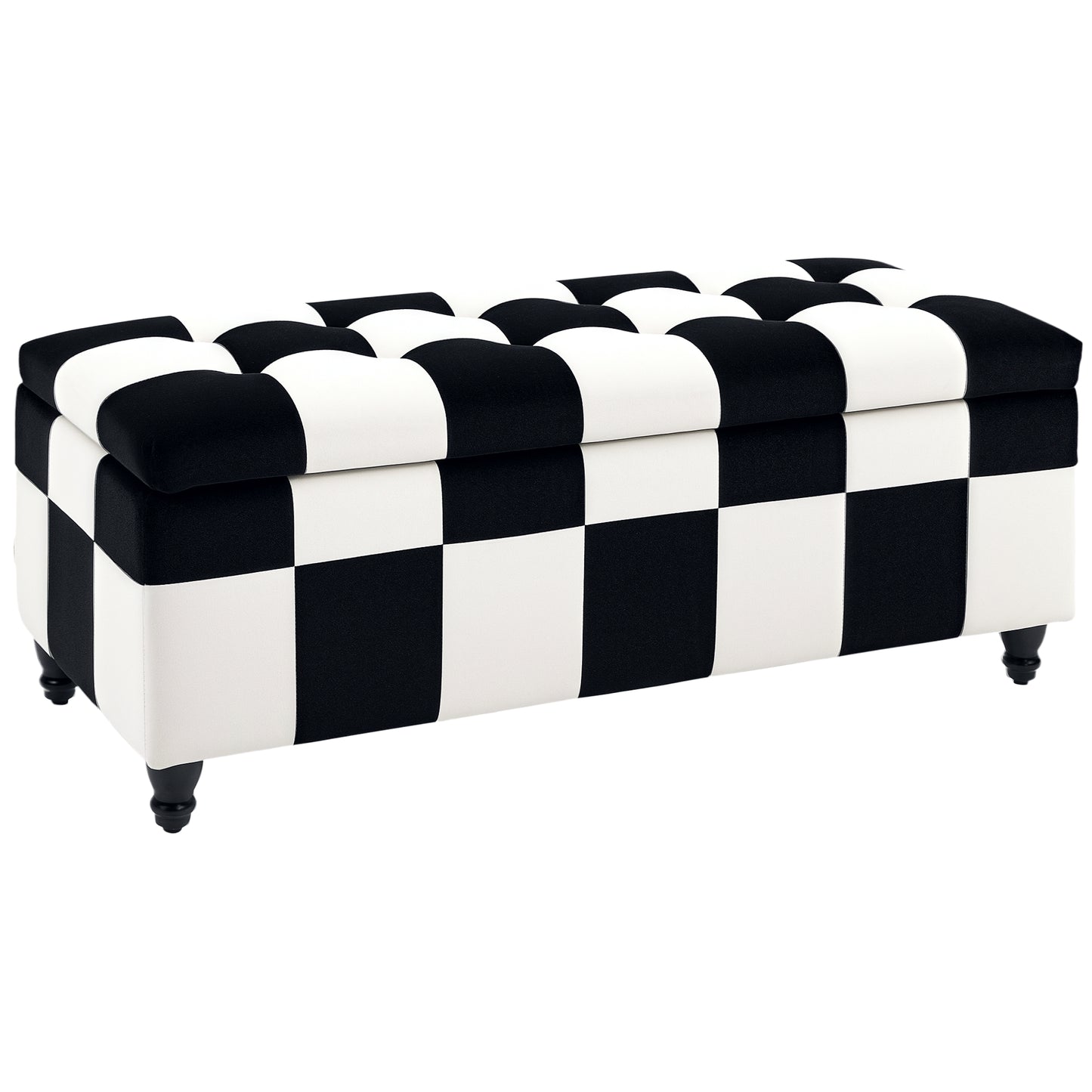 114 X 47 X 47Cm Velvet Storage Ottoman with Lid for Living Room Bedroom
