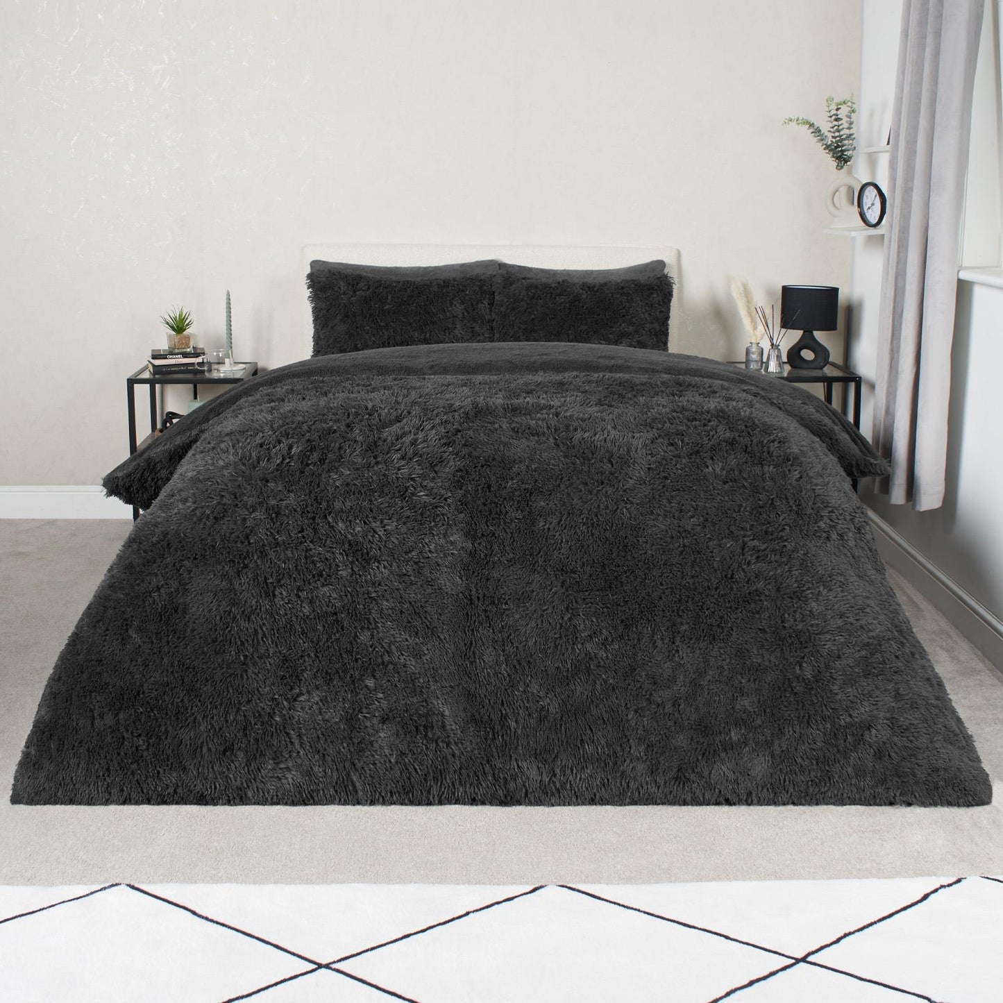 Teddy Duvet Cover Set Bedding Soft Fleece Faux Fur Shaggy Fluffy Cosy Quilt Warm