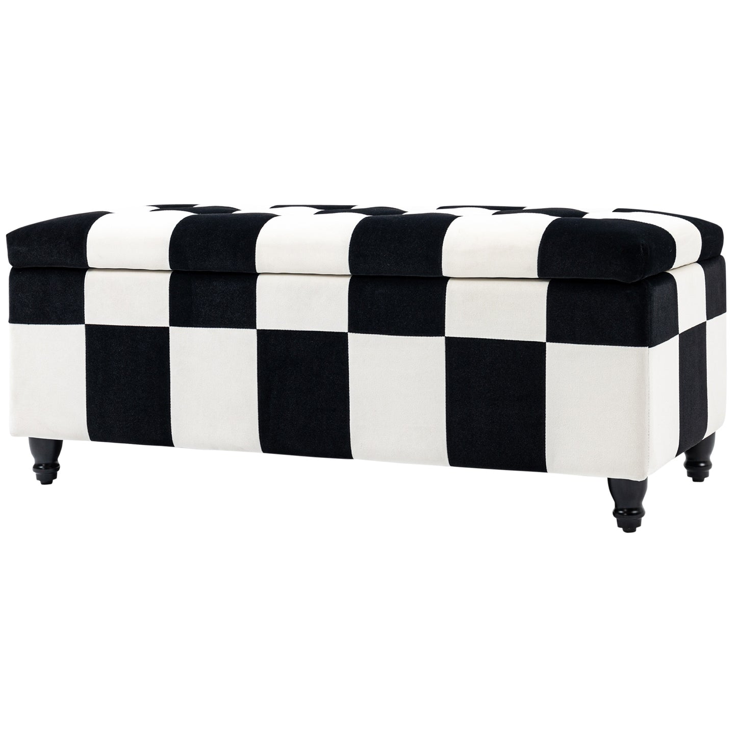 114 X 47 X 47Cm Velvet Storage Ottoman with Lid for Living Room Bedroom