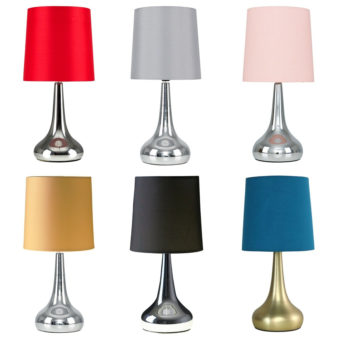 2 X Touch Table Lamps 34Cm Dimmer Bedside Lights Living Room Reading Small Lamp