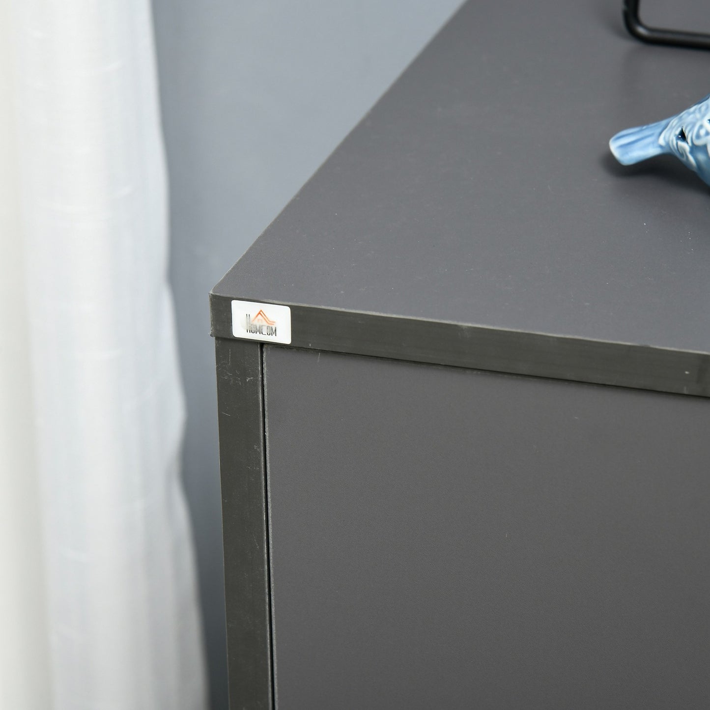 HOMCOM Storage Cabinet Sideboard with Tempered Glass Adjustable Shelves
