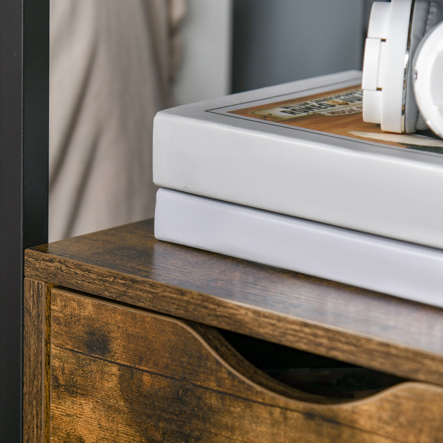 Bedroom Accent End Table with Shelf and Drawer