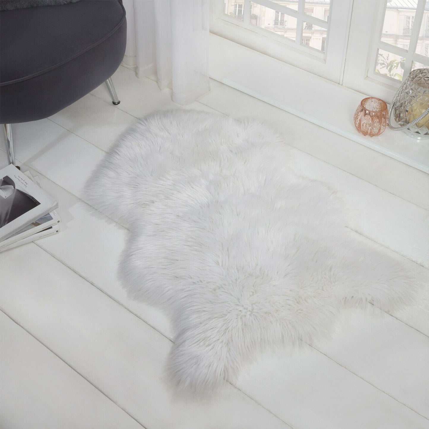 Sienna Faux Fur Sheepskin Area Rug - Plush Large Carpet for Living Room and Bedroom