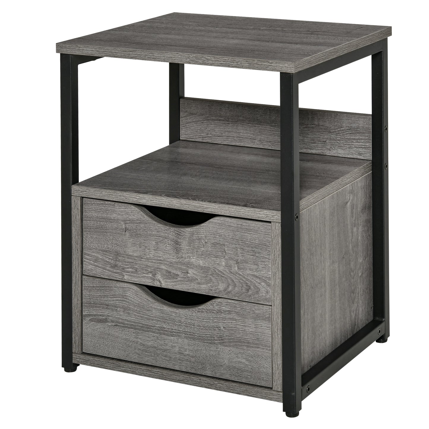 Bedroom Accent End Table with Shelf and Drawer