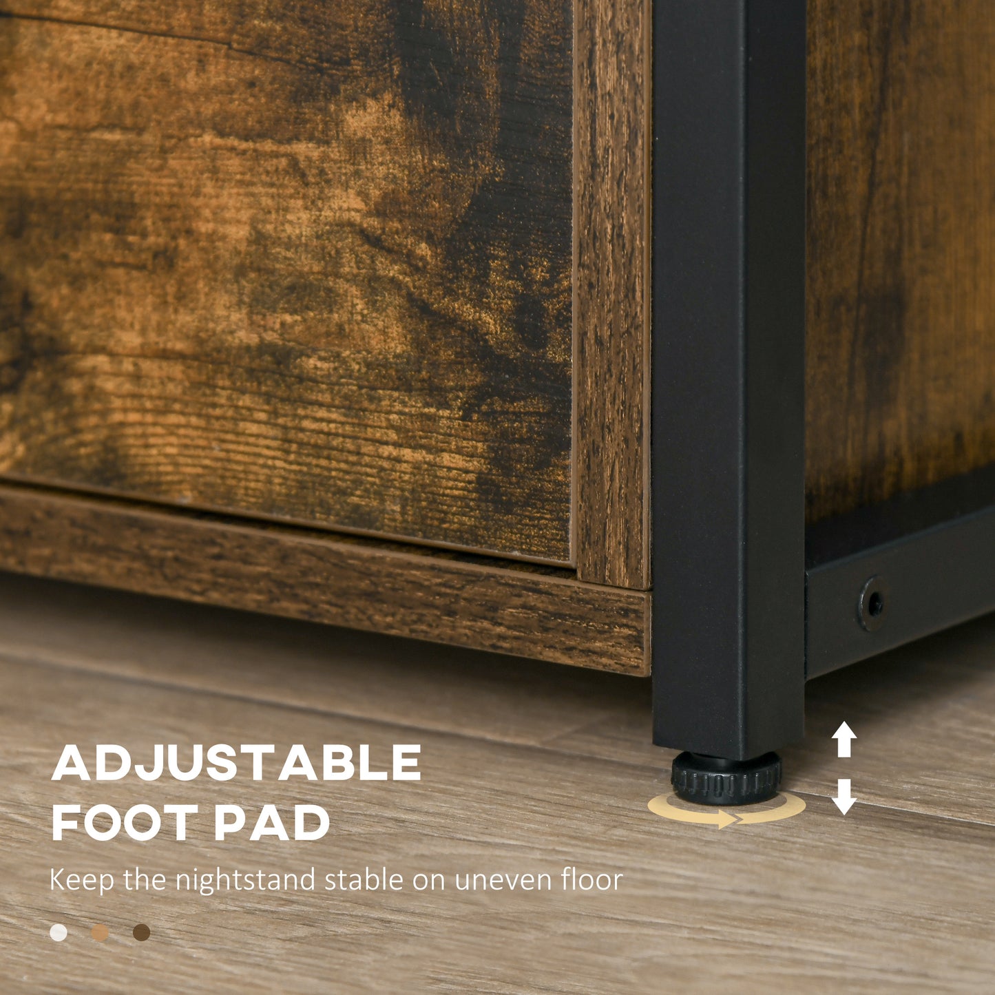 Bedroom Accent End Table with Shelf and Drawer