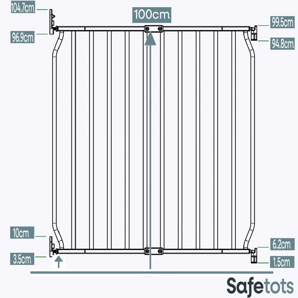 Extra Tall Eco Screw Fit Baby Gate, Black, 70Cm - 80Cm, Extra Tall Gate