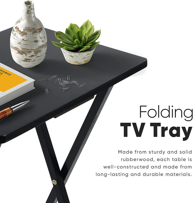 Folding Laptop and Wooden Snack Table black - Cints and Home