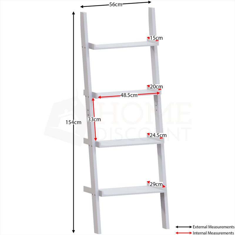 Ladder Shelf Bookcase 4 5 Tier Display Storage Shelving Unit Stand - Cints and Home