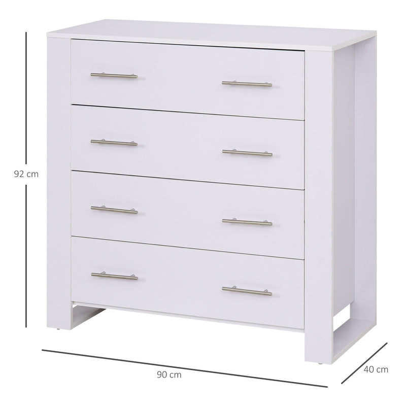 Wood Storage Cabinet with Drawers and Handles Storage white - Cints and Home