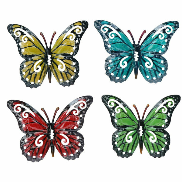 4 Multi-coloured Metal Butterflies Ornament - Cints and Home