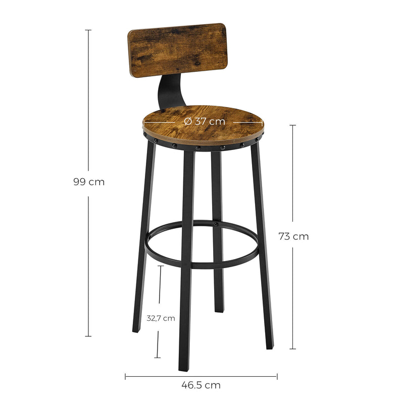 Set of 2 Tall Bar Stools, - Cints and Home