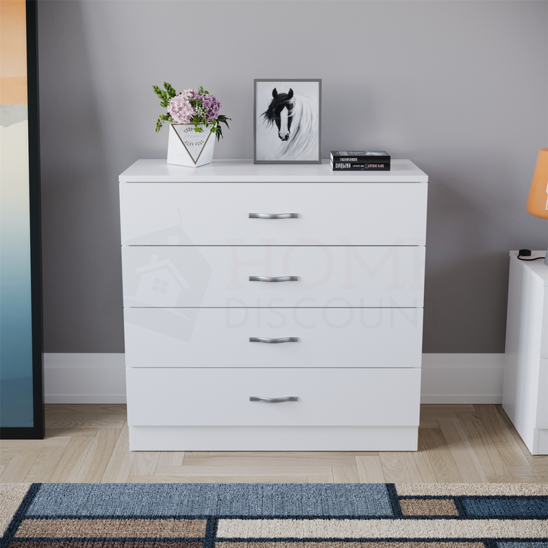 Chest Of 4 Drawers  - White - Cints and Home