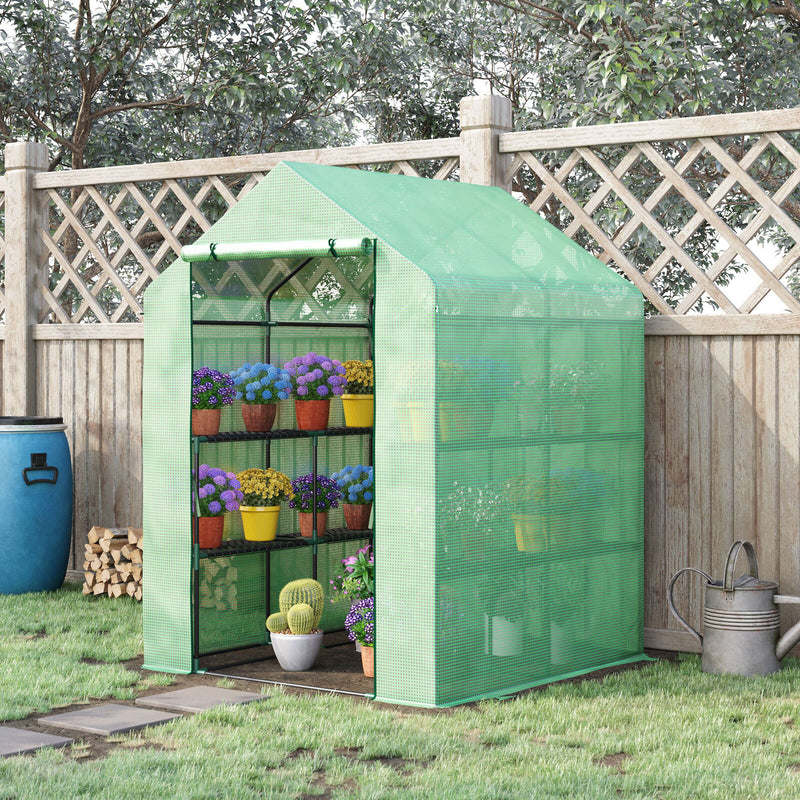 Green Walk-in Polytunnel Greenhouse - Cints and Home