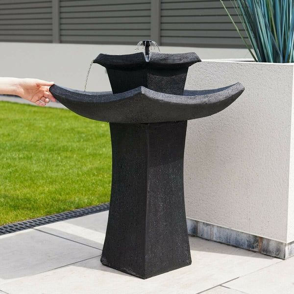 Solar Power Pagoda Stone Water Fountain - Cints and Home