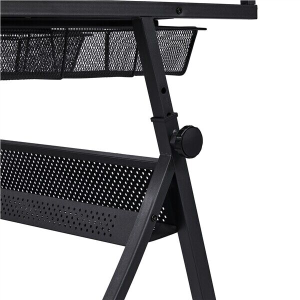 Height Adjustable Glass Drafting, Tilting Drawing table - Cints and Home