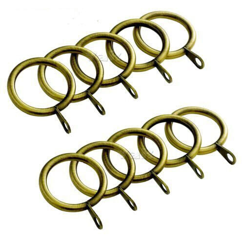 60 Metal Curtain Rings with Eyelet Heavy Duty