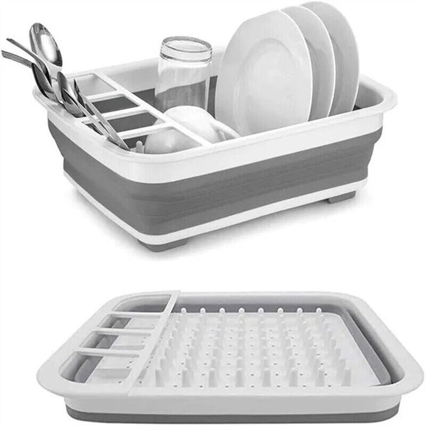 White Large Collapsible Dish Drainer
