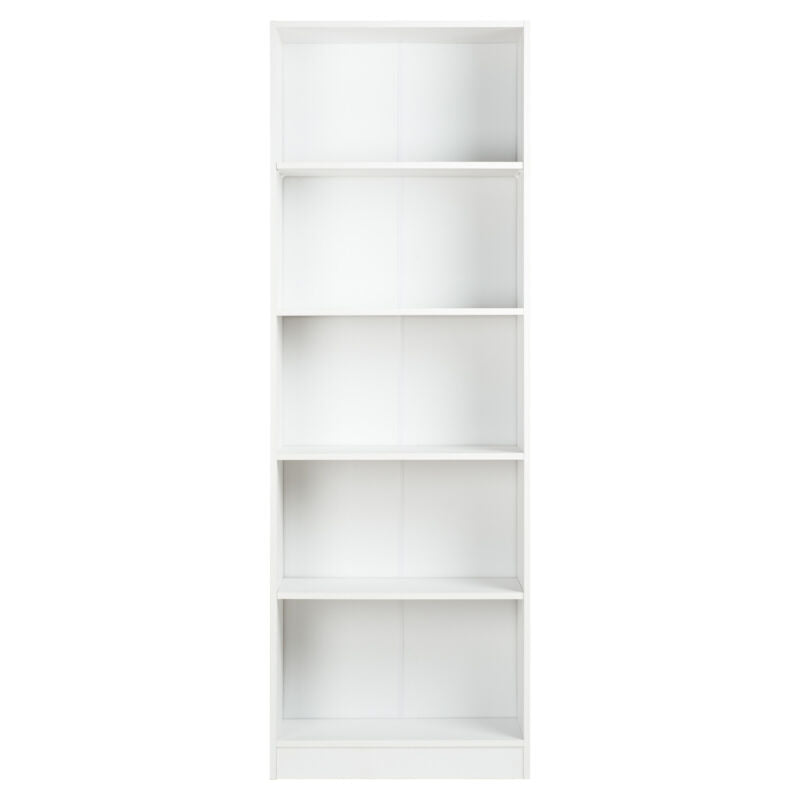 5 Tier White Wooden Freestanding Bookcase/Books - Cints and Home