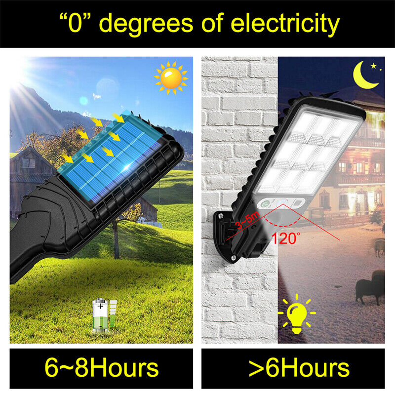 3600W Solar PIR Motion Sensor Wall Street Lights Outdoor Garden Security Lamp UK - Cints and Home