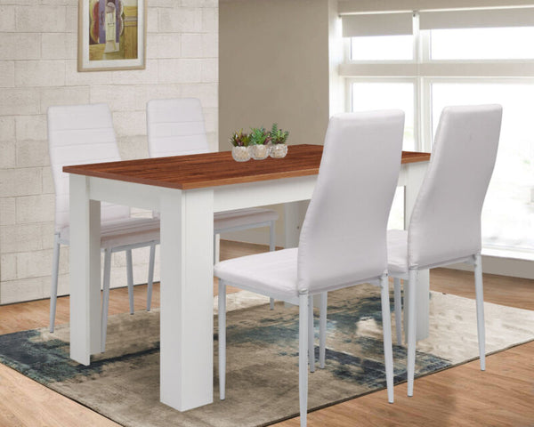 Wooden Dining Table and Chairs Set 4 Seat Kitchen Room Furniture - Cints and Home